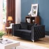 Modern Track Arm Loveseat - Black - Image 4