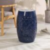 Lilac - Mosaic Side Table Ceramic Tile Top With Iron Frame - Dark Blue - Image 4