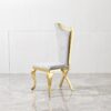 Gorgeous Streamlined High Back Fabric Stainless Steel Dining Chair (Set of 2) - Gold / Gray - Image 5
