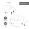 3 Piece Living Room Furniture Set Sofa & Armchairs - Black - Image 5