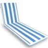 2 Pieces Set Outdoor Lounge Chair Cushion Replacement Patio Furniture Seat Cushion Chaise Lounge Cushion - Blue Stripe / White - Image 5