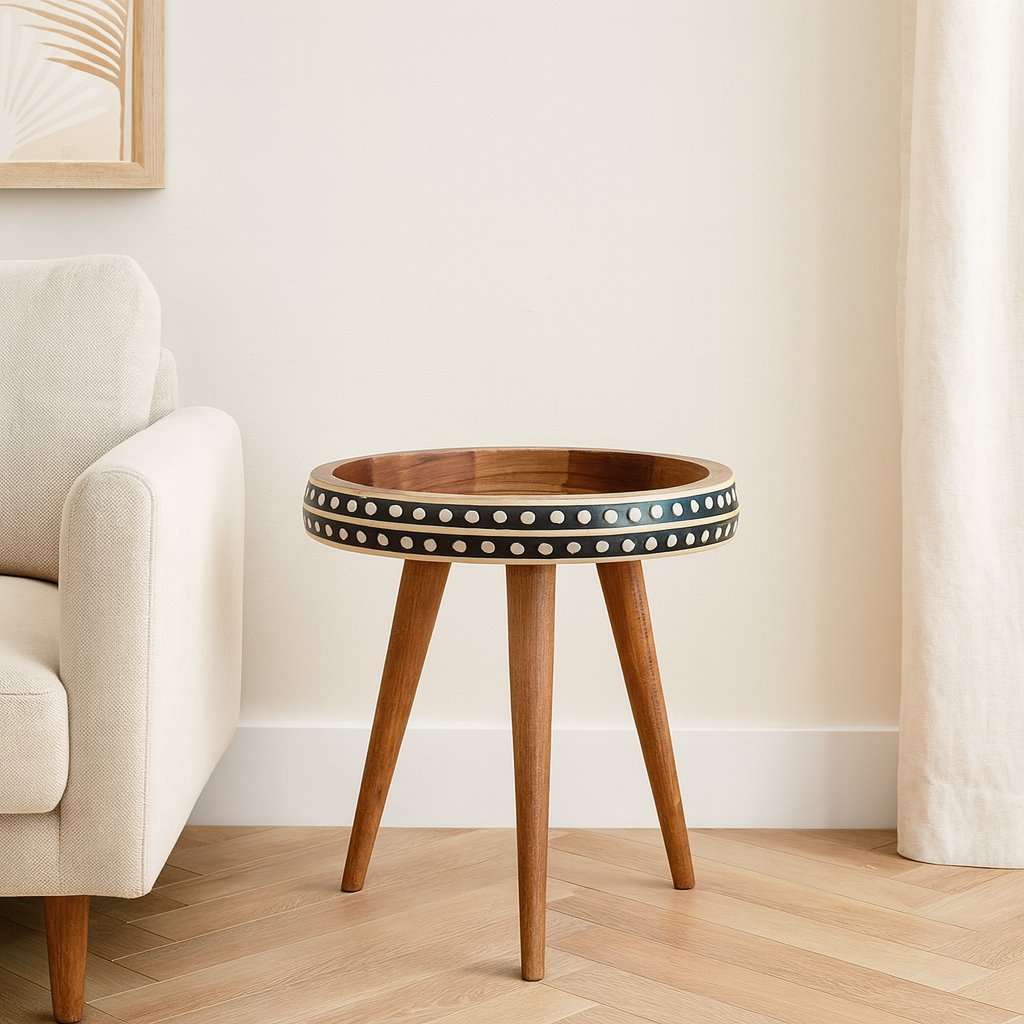 Small Dotted End Table - Oak - Image 9