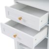 Tall Bathroom Storage Cabinet With Glass Doors, Free-Standing, Two Drawers, And Adjustable Shelves, MDF Board, Painted Perfect For Displaying Your Favorite Items - White - Image 17