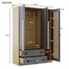 3 Doors Rattan Wardrobe Storage For Bedroom, With 2 Drawers - Gray / Nature - Image 13