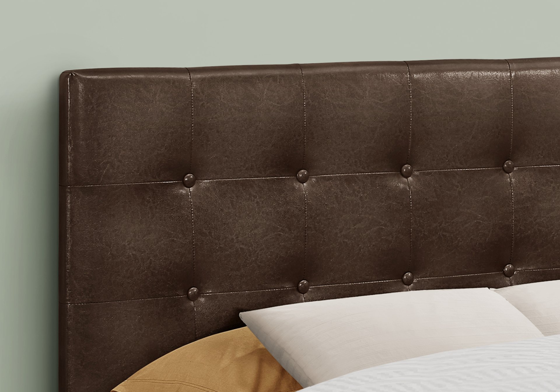 Full Size, Bed Headboard Only, Upholstered, Transitional - Brown - Image 4