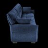 Modern 3 Seater Sofa Set And Pillows Frame, Textured Cover - Blue - Image 17