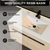 Bathroom Vanity With Resin Countertop Sink, 2 Doors Cabinet Set - Oak - Image 6