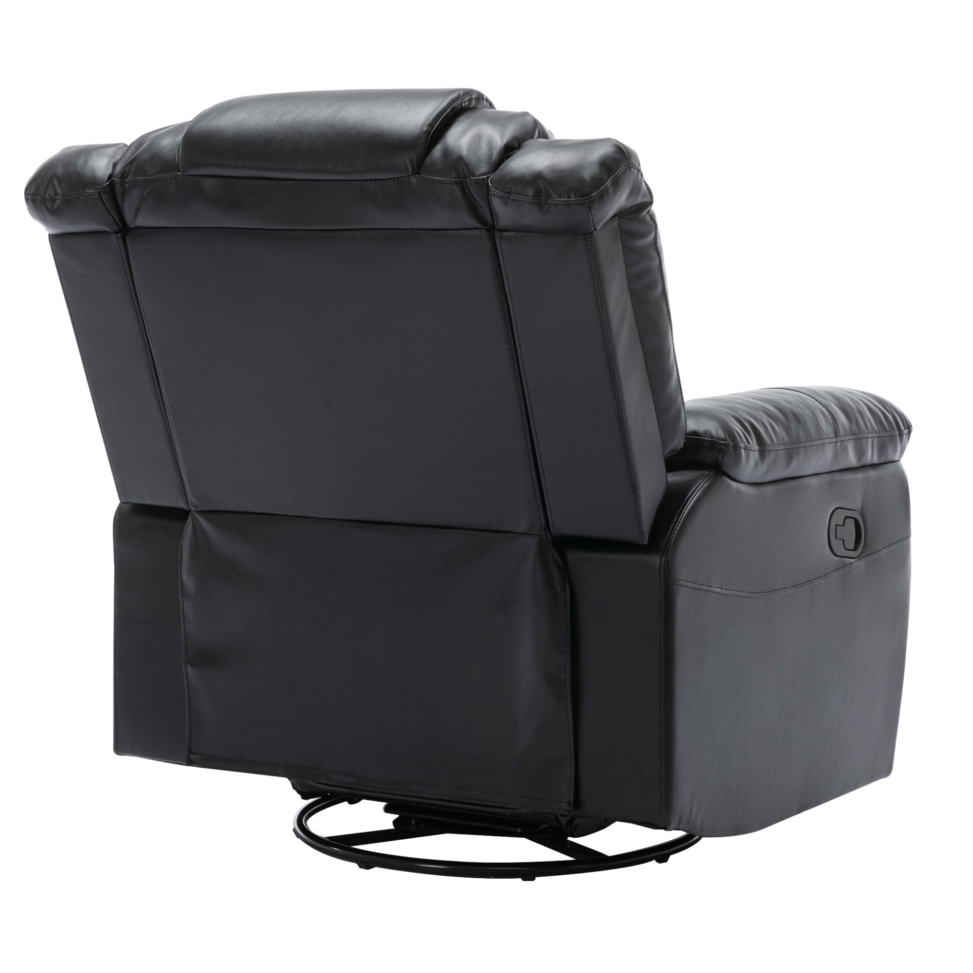 360° swivel And Rocking Home Theater Recliner Manual Recliner Chair With Wide Armrest For Living Room - Black - Image 15