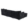 Modern Cloud Sectional Sofa L Shaped Luxury Couch Set With 2 Free Pillows 4 Seat With Oversized Chaise - Black - Image 7