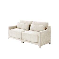 Elegant 2 Seater Sofa With Lumbar Pillows And Ergonomic Design - Beige