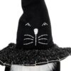 Sitting Gnome With Broomstick & Long Legs, For Halloween Decor - Black White - Image 2