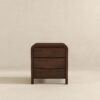 Lionel - Mid-Century Modern Nightstand 3 Drawer Bed Side Table - Brown - Image 4