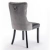 Nikki - Modern, High-End Tufted Solid Wood Contemporary And Velvet Upholstered Dining Chair With Wood Legs Nailhead Trim (Set of 2) - Black / Gray - Image 6