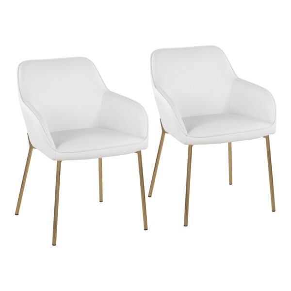 Daniella - Contemporary Dining Chair (Set of 2) - Gold / White