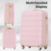 3 Piece Luggage Set Hardside Spinner Suitcase With Tsa Lock 20" 24' 28" Available - Light Pink - Image 4
