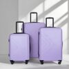 3 Piece Luggage Sets Lightweight Suitcase With Two Hooks, Spinner Wheels, Tsa Lock, (20/24/28) - Light Purple - Image 2