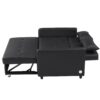 Convertible Sleeper Bed, Adjustable Oversized Armchair With 3 USB Ports For Small Space - Black - Image 24