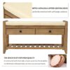 Shoe Rack With Cushioned Seat And Drawers Multipurpose Entryway Storage Bench - Old Pine - Image 8