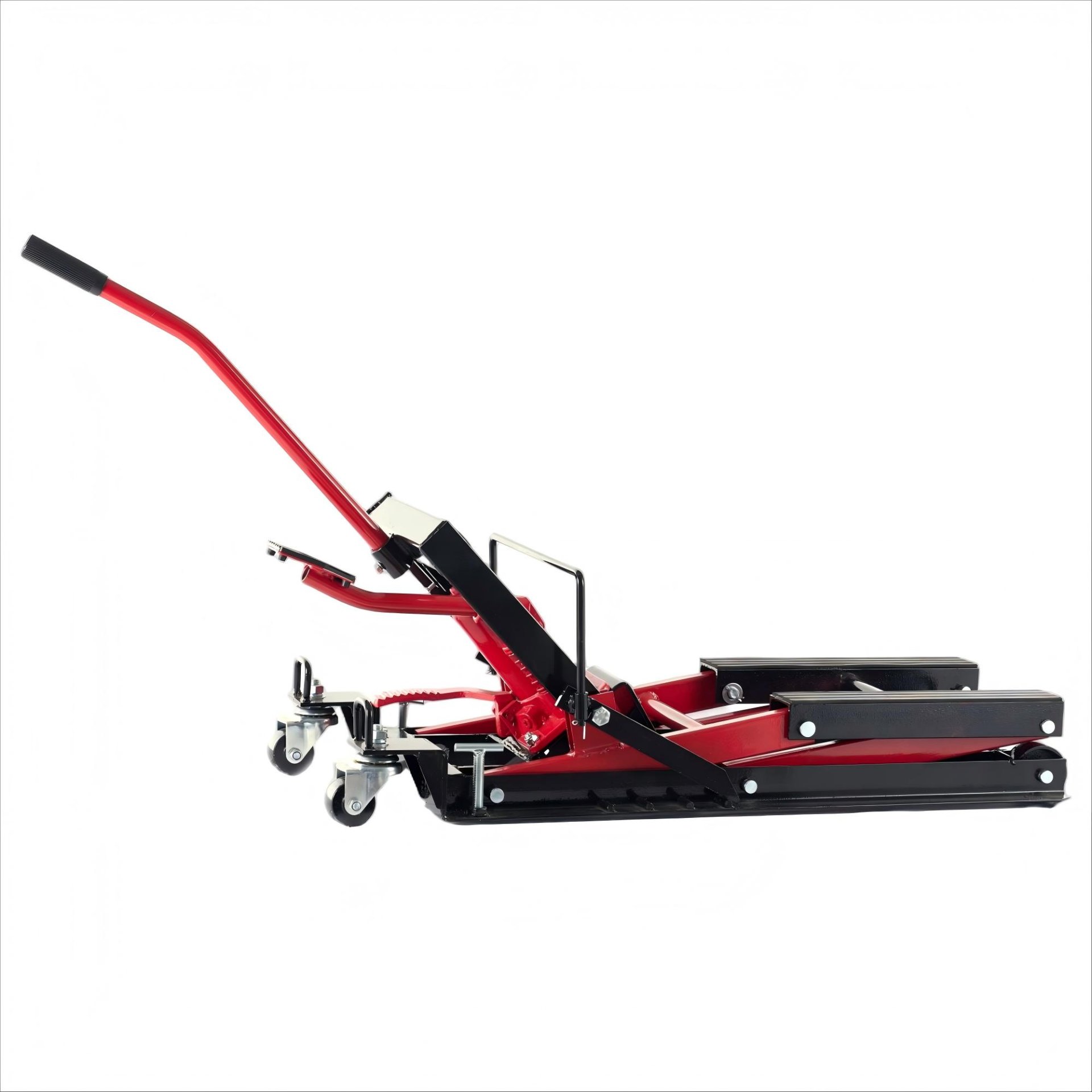 Heavy Duty 1500Lbs Hydraulic Motorcycle Lift Jack With Wheels And Handle - Red / Black - Image 5