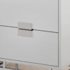 Accent Side Table, 2 Storage Drawer, Glossy Contemporary And Modern - White - Image 6