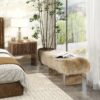 Leda - Sheepskin Fur Rectangular Accent Bench - Natural Blonde - Image 7