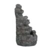 Tall Slim Fountain With LED Lights, 5 Tiered Cascading Water Feature, Outdoor Accent For Patios And Balconies - Gray - Image 8