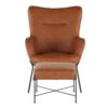Izzy - Industrial Lounge Chair / Ottoman Set - Black / Camel - Image 5