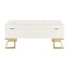 Midas - Contemporary / Glam Storage Bench - Gold / White - Image 5