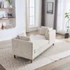 Wide Modern Double Sided Upholstered Chaise Lounge, Sleeper Sofa - Beige - Image 7