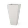 Outdoor Modern Small Cast Stone Planter - Matte White - Image 5