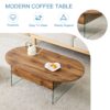 Elegant Coffee Table With Double Drawers And Transparent Glass Sides - Wood - Image 11