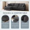 Sectional Sofa With Ottoman L Shaped Cloud Couch Set With Throw Pillows, Free Combination 4 Seat Modular Upholstered - Gray - Image 5