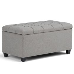 Sienna - Storage Ottoman Bench - Dove Gray