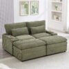 Convertible Loveseat Sofa With Storage And USB Ports - Green - Image 6