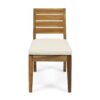 Outdoor Armless Dining Chair With Cushions (Set of 2) - Natural / Beige - Image 7