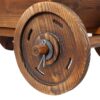 Wooden Wagon Planter Box Mobile Garden Planter With Wheels Handle Drain Hole Wood - Brown - Image 14