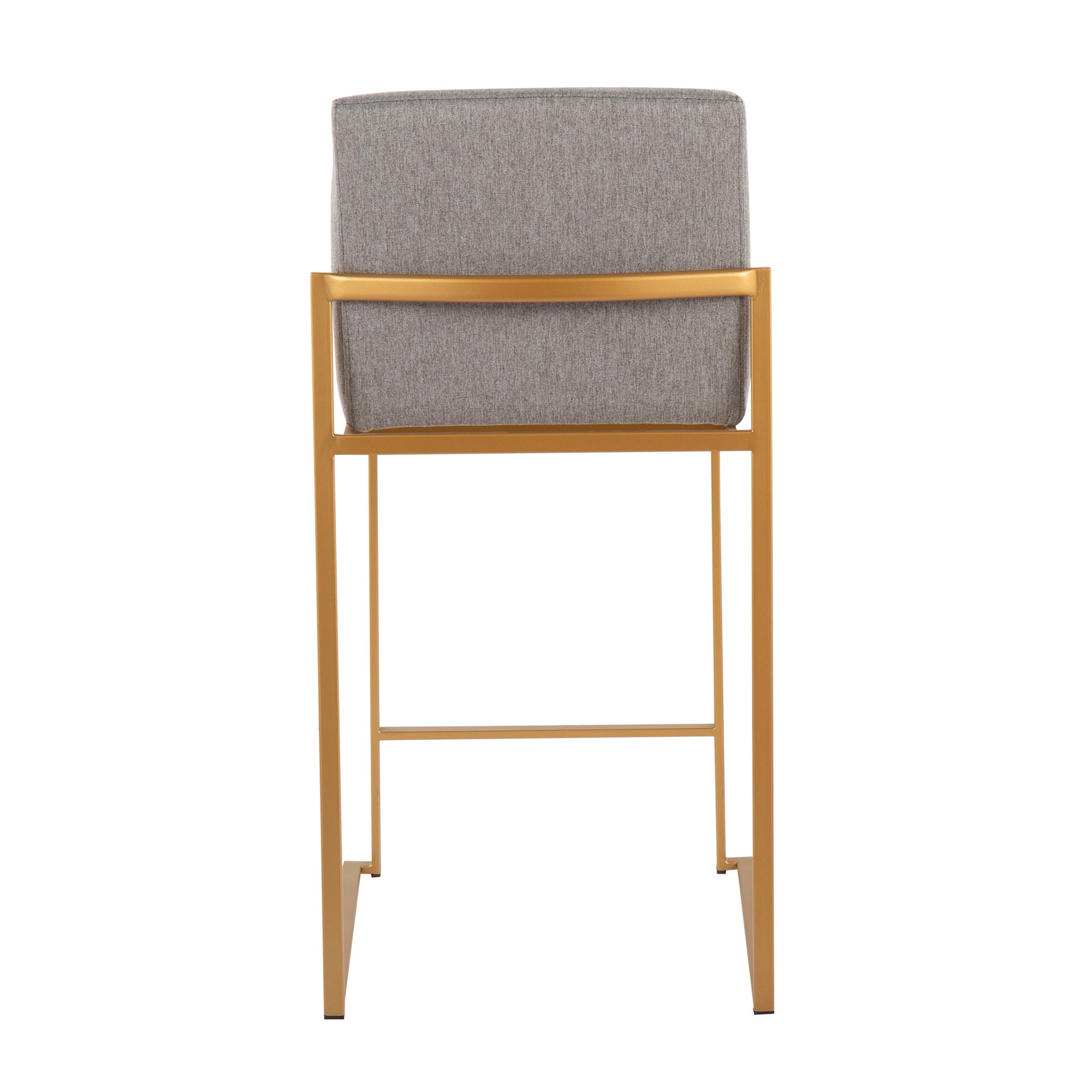 Fuji - Contemporary High Back Counter Stool (Set of 3) - Gray / Gold - Image 5