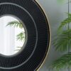 Round Carter Wooden Mirror WithIron Frame Neutral Colorway Wall Decor For Live Space - Golden Black - Image 8