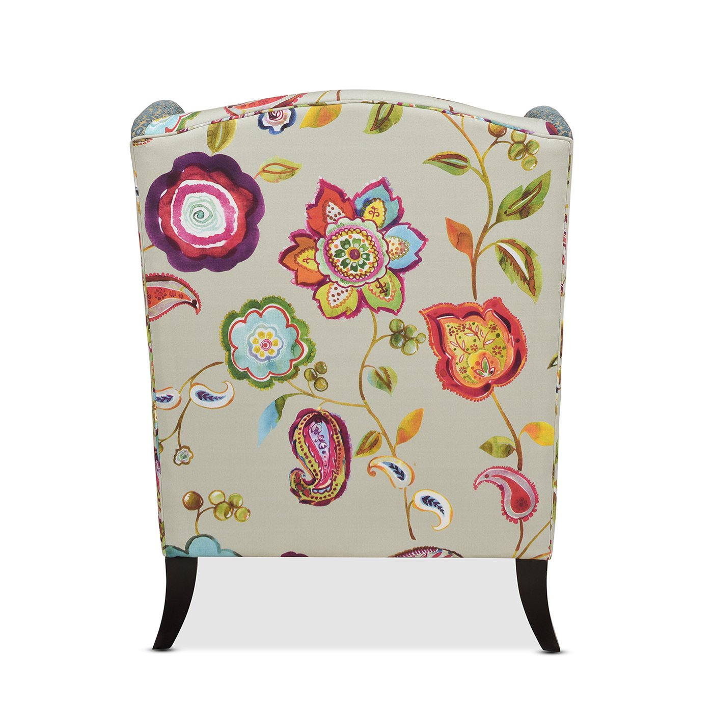 Anya - Boho Chic Wingback Accent Arm Chair - Floral / Leopard / Blue Teal / Yellow Gold - Image 8