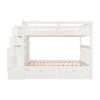 Full Over Full Bunk Bed With Shelves And 6 Storage Drawers - White - Image 4