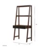 Ladder Desk, Ladder Style Display Shelf - Natural Wood / Brown - Image 3