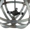 4 Light Galvanized Chandelier, Hanging Light Fixture With Adjustable Chain For Kitchen, Bulb Not Included - Gray - Image 11