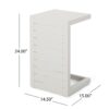 Aluminum Outdoor Side Table, C Shaped End Table, Outside Small Table For Patio - White - Image 3