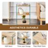 Modern 3 Layer Bedside Cabinet With Storage Function In Wood And Tempered Glass - Wood - Image 8