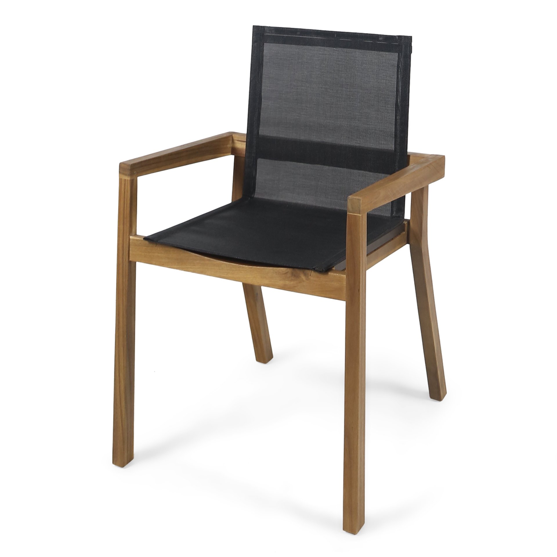 Dining Chair With Frame And Mesh Seating (Set of 2) - Teak - Image 7