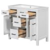 Bathroom Vanity Cabinet With Resin Integrated Sink 4 Drawers, 2 Doors - White - Image 18