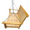 Front Porch Swing With Armrests For Outdoor Patio, Garden Yard, Backyard Or Sunroom - Teak - Image 5