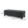 Glouster - Contemporary Storage Ottoman With Button Tufted Diamond Stitching - Dark Gray - Image 3