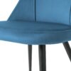 Modern Velvet Dining Chair Set Fabric Upholstery, Metal Legs (Set of 4) - Blue / Black - Image 7