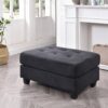 Sleek Contemporary Upholstered Ottoman - Black - Image 5